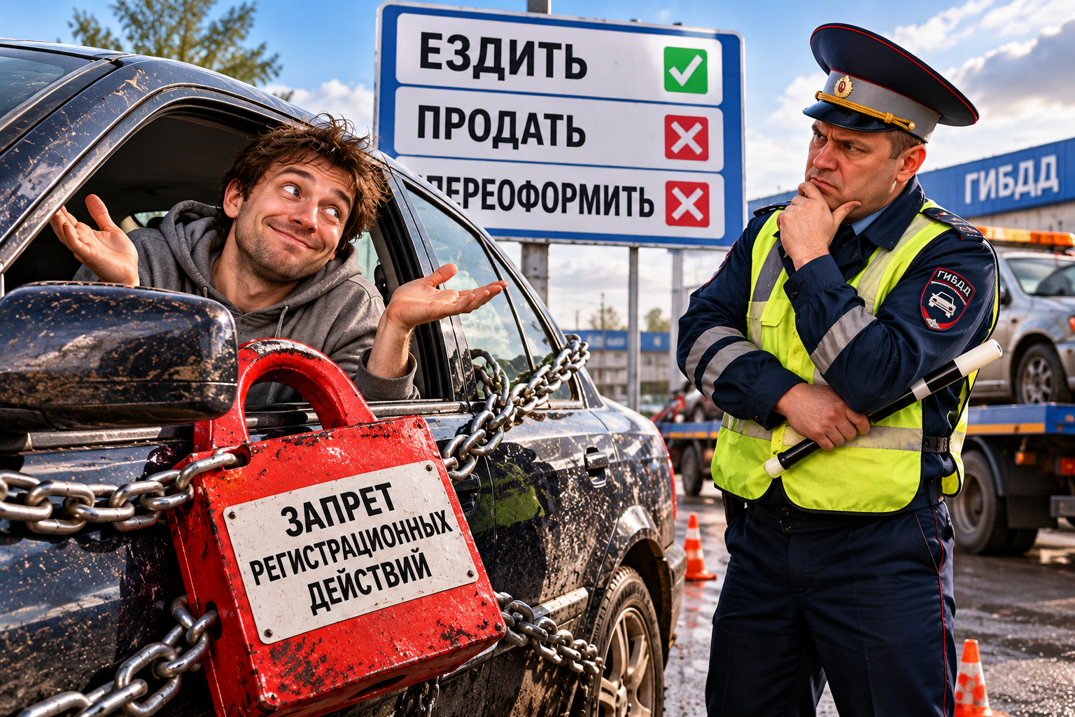 Можно ли ездить на машине с запретом регистрационных действий?